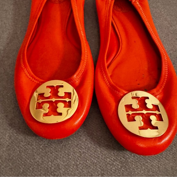 Tory Burch Red Leather Reva Ballet Flats - Picture 6 of 6